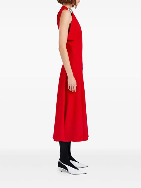 Proenza Schouler draped one-shoulder midi party dress - Red