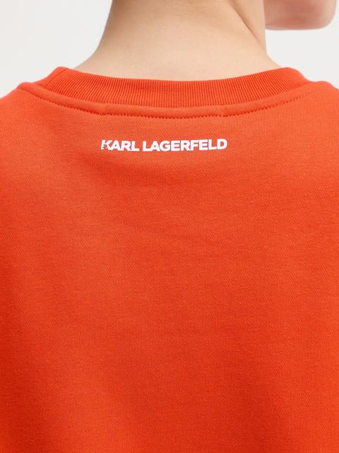 Karl Lagerfeld bluza IKON SIGNATURE damska kolor pomarańczowy z nadrukiem B1W20031