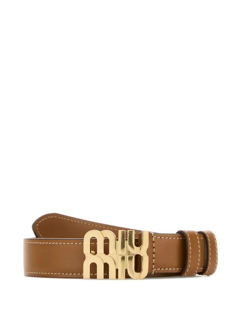 Miu Miu logo-plaque leather belt - Brown - zdjęcie produktu nr 1