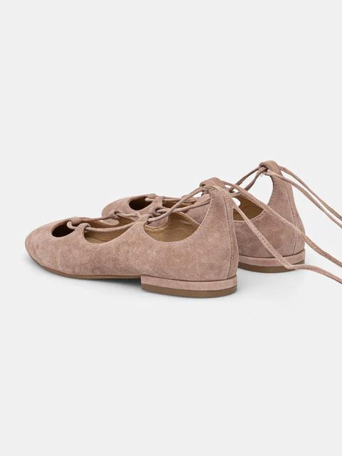 Answear.LAB baleriny zamszowe kolor różowy - zdjęcie produktu nr 2