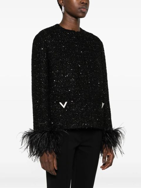 Valentino Garavani Glaze metallic tweed jacket - Black