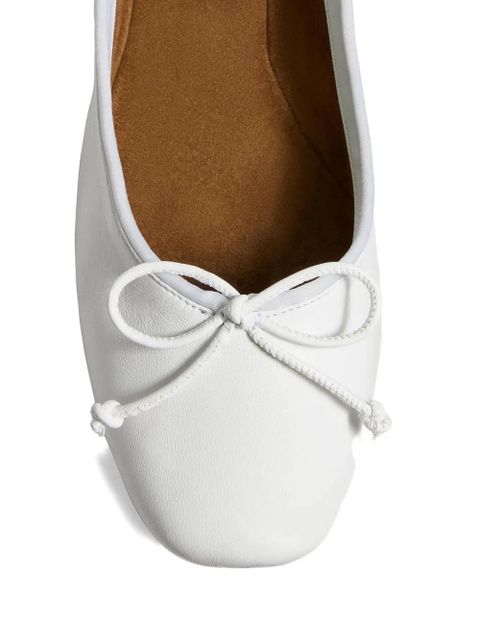 KHAITE leather bow ballerina - White