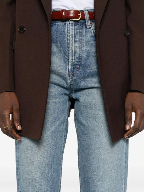 Saint Laurent distressed high-waisted jeans - Blue