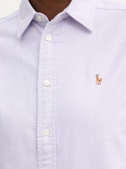 Polo Ralph Lauren koszula bawełniana damska kolor fioletowy relaxed z kołnierzykiem klasycznym 211970736