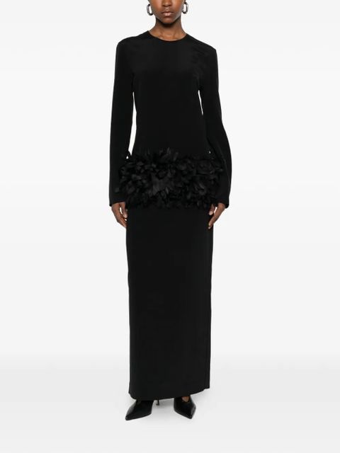 TOTEME petal-detail maxi dress - Black - zdjęcie produktu nr 2