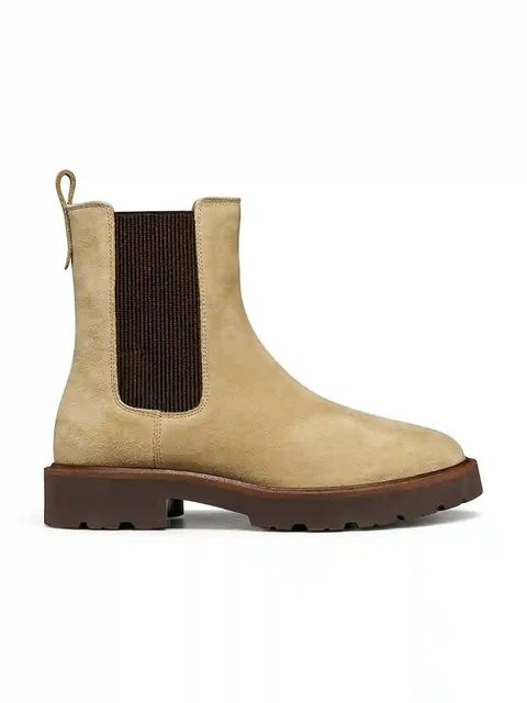 Geox botki zamszowe D NORIZE damskie kolor beżowy na płaskim obcasie D564ZD 00022 C5010 - zdjęcie produktu nr 1