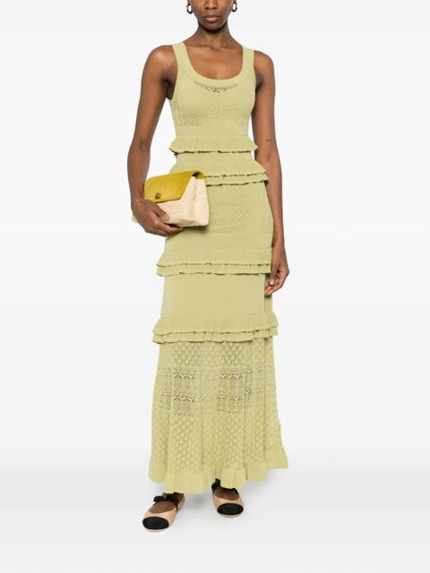 SANDRO ruffled maxi dress - Green - zdjęcie produktu nr 2