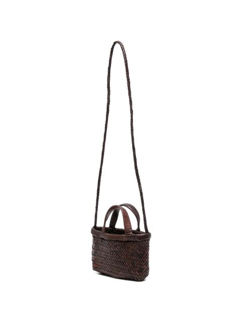 Manebi micro Sunset braided-strap tote bag - Brown