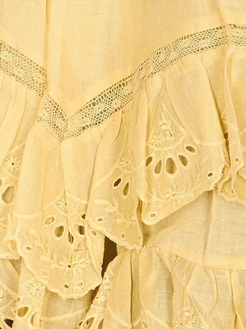 MARANT ÉTOILE Jocadia embroidered ruffled mini skirt - Yellow - zdjęcie produktu nr 2