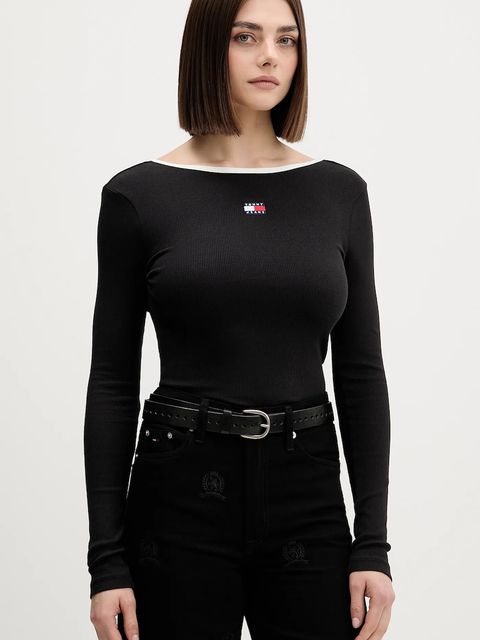 Tommy Jeans longsleeve kolor czarny odkryte plecy DW0DW21839 - zdjęcie produktu nr 1