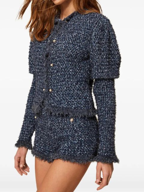 TWINSET jacquard fringed jacket - Blue