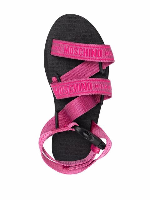 Moschino logo wedge sandals - Pink
