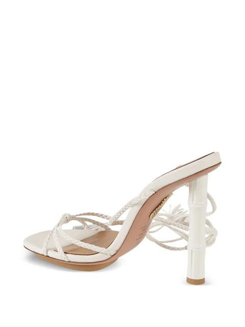 Aquazzura Wild Bamboo braided tassel sandals - White