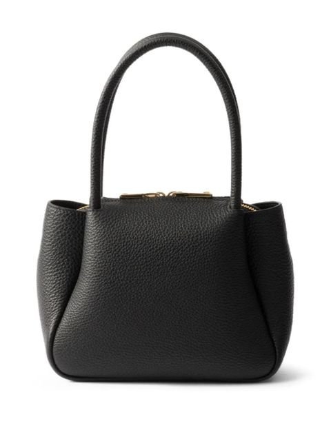 Prada mini leather tote bag - Black