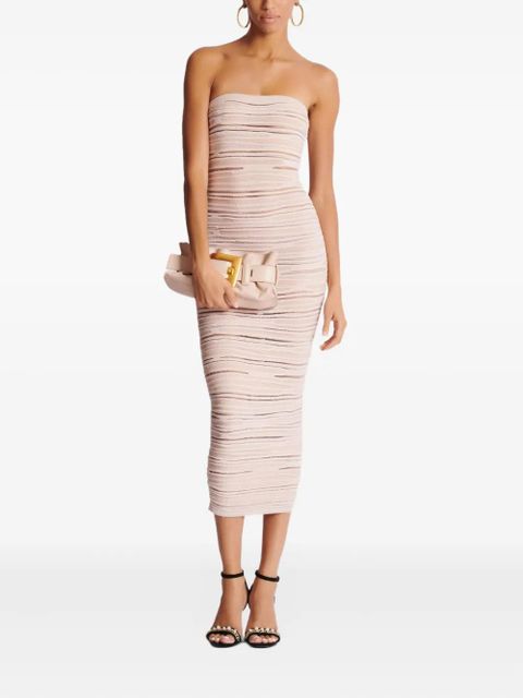 Balmain strapless knit midi dress - Neutrals
