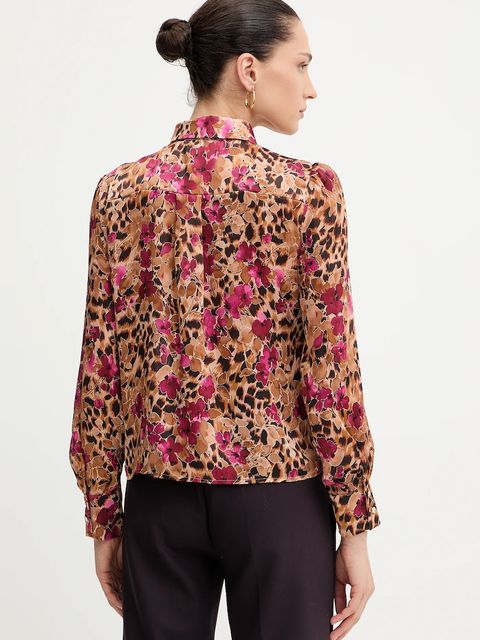 Morgan bluzka damska kolor brązowy wzorzysta ORZAC.F