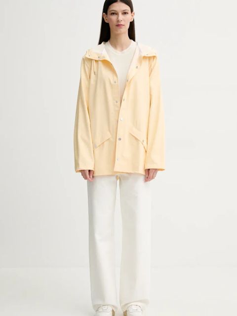 Rains kurtka Jacket W3 kolor żółty przejściowa 12010