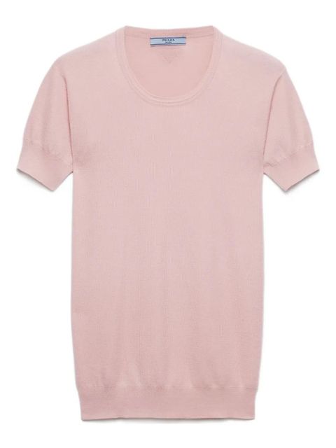 Prada short-sleeve ribbed sweater - Pink - zdjęcie produktu nr 1