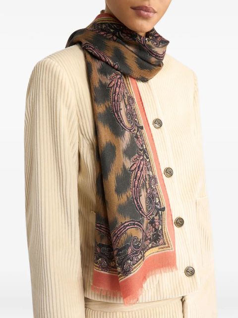 ETRO animal-motif scarf - Brown