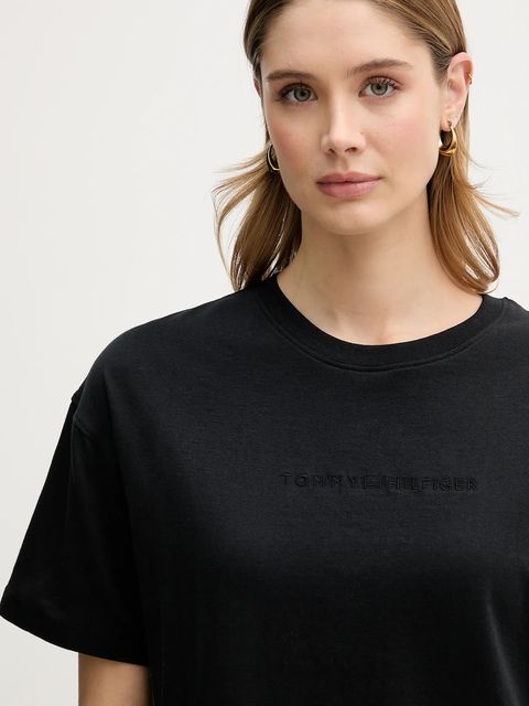 Tommy Hilfiger t-shirt bawełniany damski kolor czarny UW0UW06236