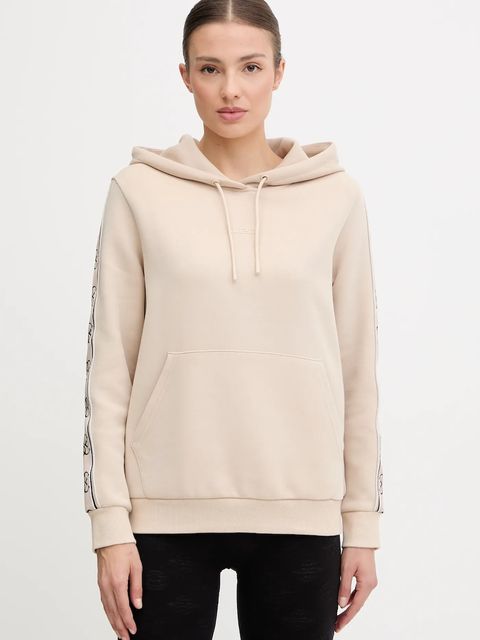 Guess bluza CARLA damska kolor beżowy z kapturem z aplikacją V4YQ11 KB3P2 - zdjęcie produktu nr 1