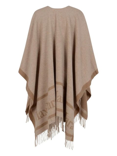 Max Mara logo-jacquard fringe-detail cape - Neutrals - zdjęcie produktu nr 2