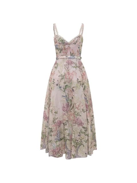 Charo Ruiz Ibiza Iraso floral-print lace-trim midi dress - Pink - zdjęcie produktu nr 2
