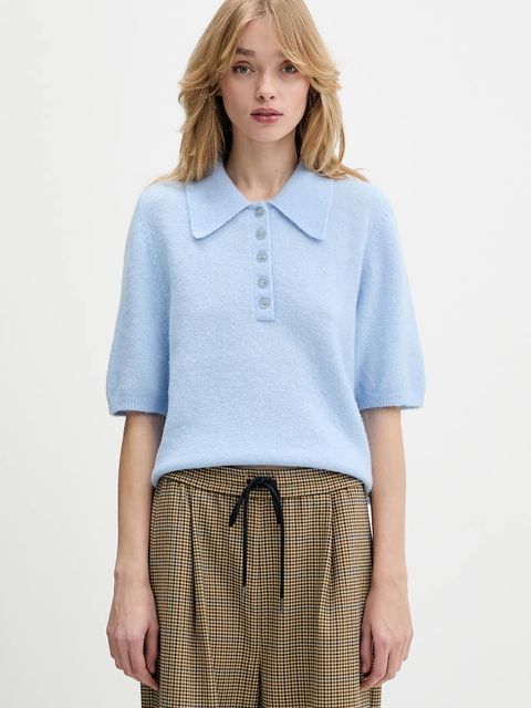 Gestuz sweter z dodatkiem wełny damskie kolor niebieski 10910852 - zdjęcie produktu nr 1