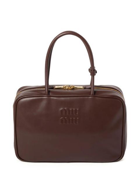 Miu Miu Beau logo-debossed leather bag - Brown - zdjęcie produktu nr 1