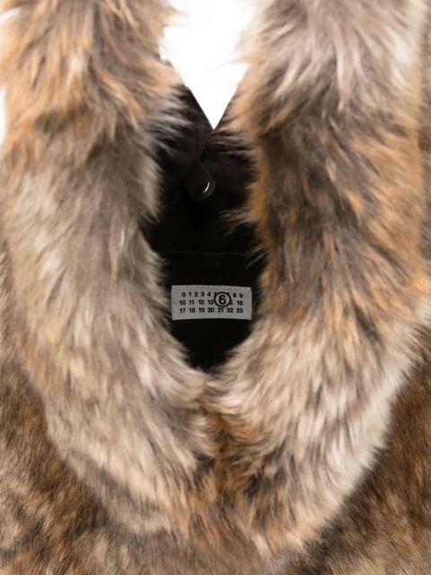 MM6 Maison Margiela Japanese faux fur tote bag - Brown - zdjęcie produktu nr 2