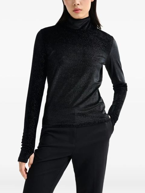 Essentiel Antwerp Indienne turtleneck dotted T-shirt - Black