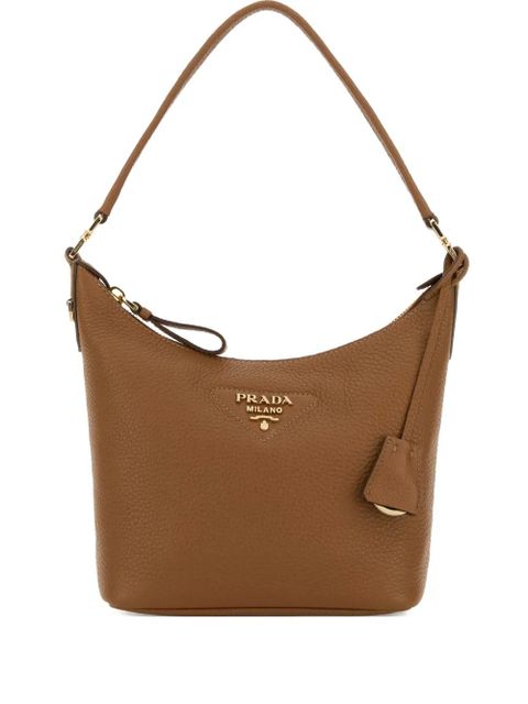 Prada grained logo tote bag - Brown - zdjęcie produktu nr 1
