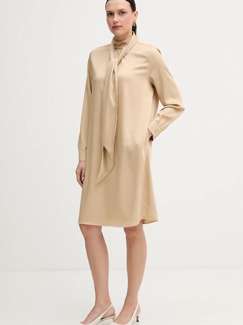 Marc Aurel sukienka kolor beżowy mini prosta 6584-2010-93474 - zdjęcie produktu nr 2