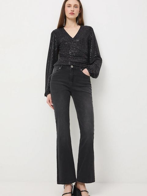 Medicine longsleeve damski kolor srebrny