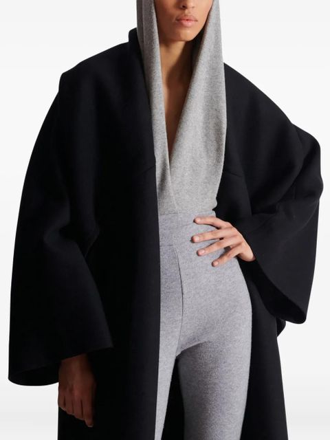Balmain oversized-lapel wool coat - Black