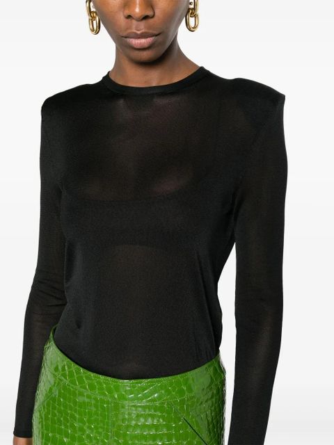 TOM FORD semi-sheer jersey-knit T-shirt - Black