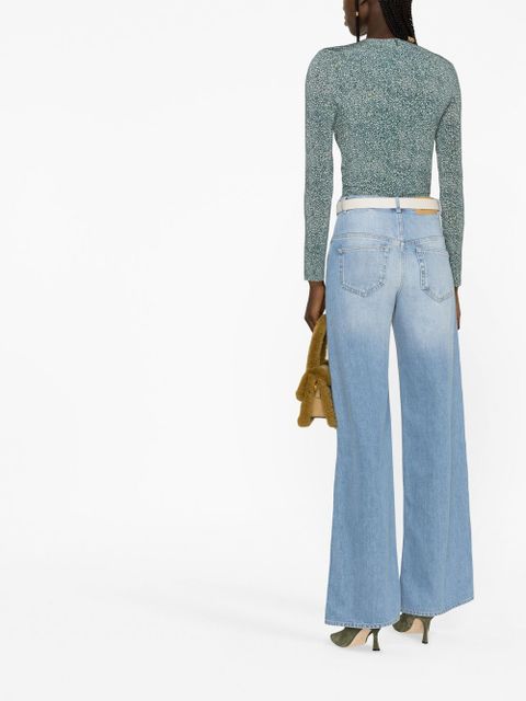 ISABEL MARANT Joneli animal-print top - Blue - zdjęcie produktu nr 2