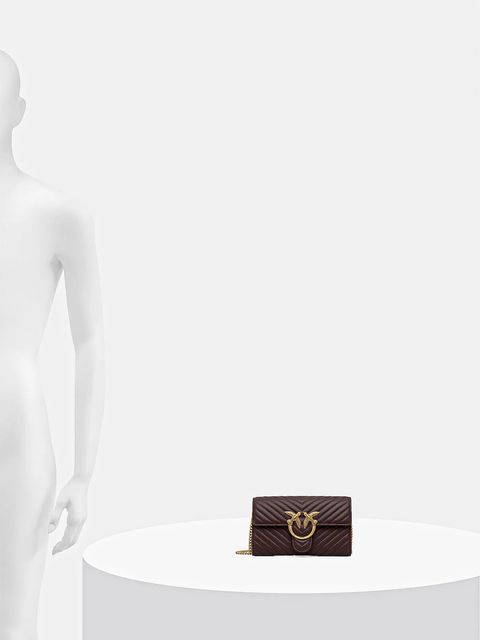 Pinko torebka skórzana kolor brązowy 100062 A0GK