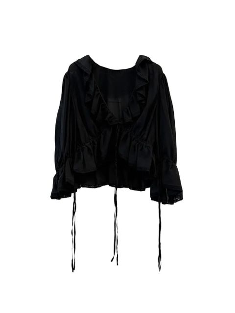 Chloé ruffled-detail tie-fastening top - Black - zdjęcie produktu nr 1