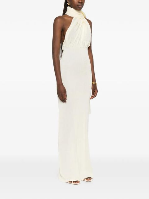 Aya Muse Thea scarf-detail maxi dress - Neutrals