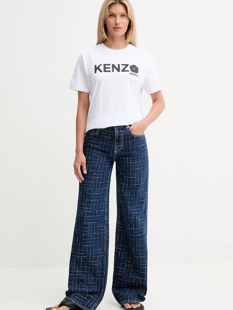 Kenzo t-shirt bawełniany damski kolor biały FF52TS1574SO