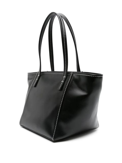 BY FAR Bar leather tote bag - Black