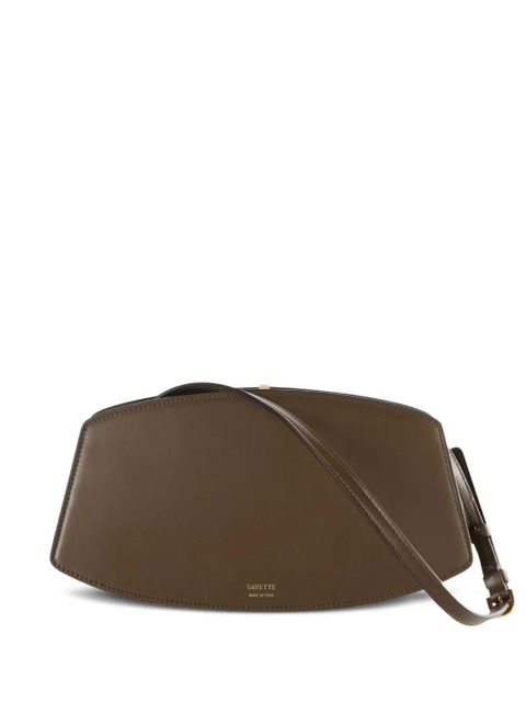 Savette curved-flap calfskin shoulder bag - Brown - zdjęcie produktu nr 1