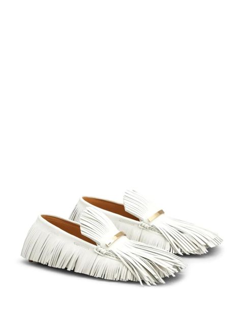 Tod's logo-plaque franged leather loafers - White - zdjęcie produktu nr 2