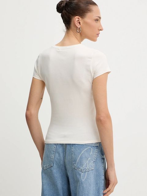 Guess t-shirt TINI damski kolor beżowy W5YI41 KA0Q1