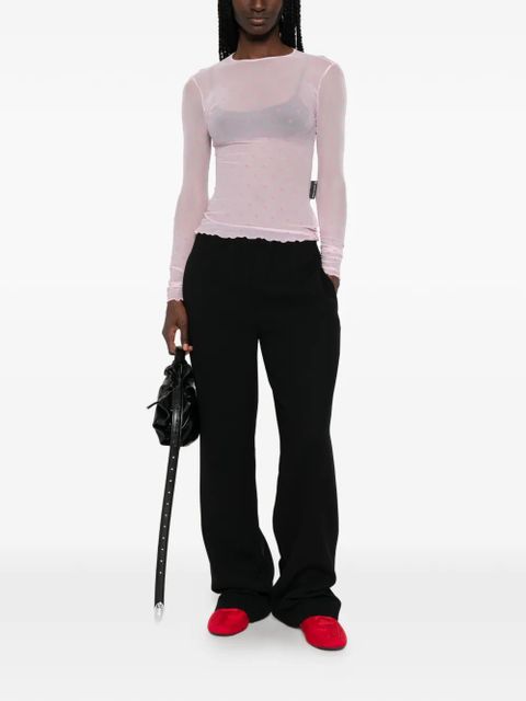 Marine Serre moon-print long-sleeve T-shirt - Pink - zdjęcie produktu nr 2