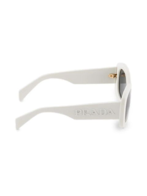 Prada Eyewear logo-embossed oversize-frame sunglasses - White - zdjęcie produktu nr 2