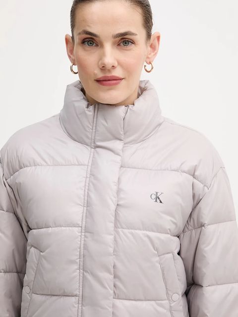 Calvin Klein Jeans kurtka kolor szary zimowa LV047D504G