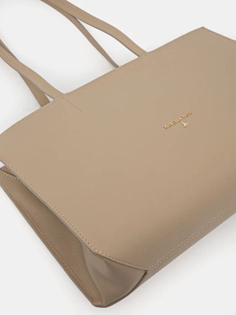 Patrizia Pepe torebka skórzana kolor beżowy 8B0236 L001