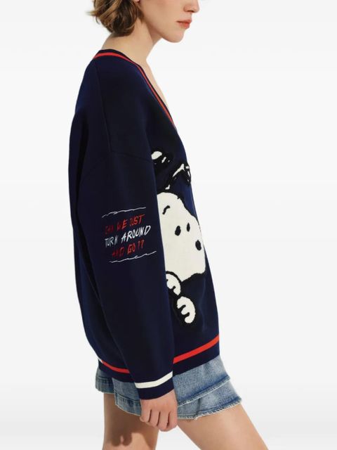 Essentiel Antwerp Peanuts™ graphic-print V-neck cardigan - Blue